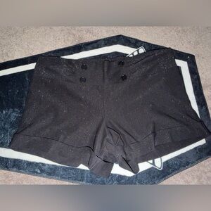 Valia Black High-Waist Sparkle Dress Shorts